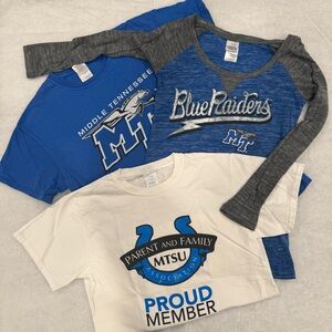 MTSU BLUE RAIDER Spirit T Shirt Bundle Mixed Sizes S, M, Womens Fitted S